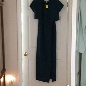 J.R. Nites Hunter Green Beaded Evening Gown NWT. Size 6